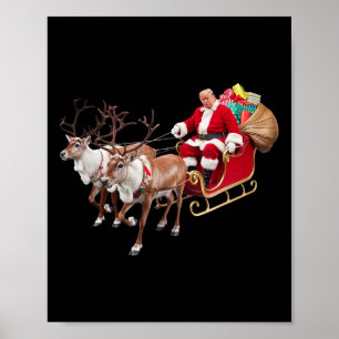 Donald Trump Kerstman slee Santa Claus Kerstmis Xm Poster