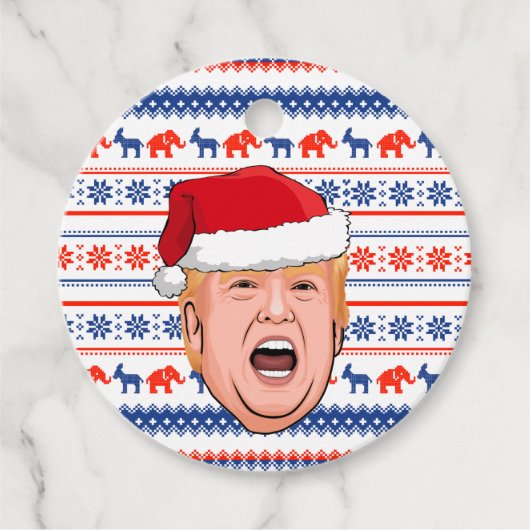 DONALD TRUMP Kerstmis Bedankjes Labels (Voorkant)