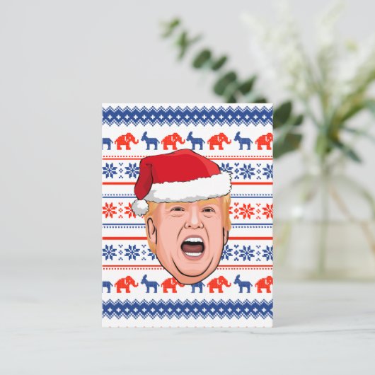 DONALD TRUMP Kerstmis Briefkaart (Staand voorkant)