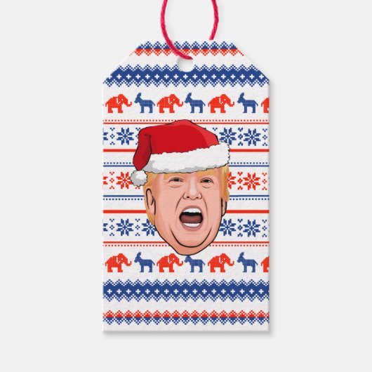 DONALD TRUMP Kerstmis Cadeaulabel (Voorkant)