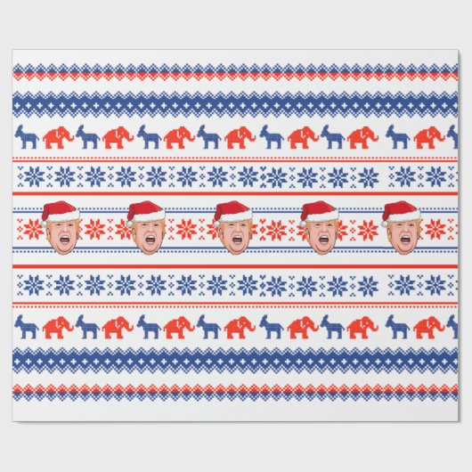 DONALD TRUMP Kerstmis Cadeaupapier (Vlak)
