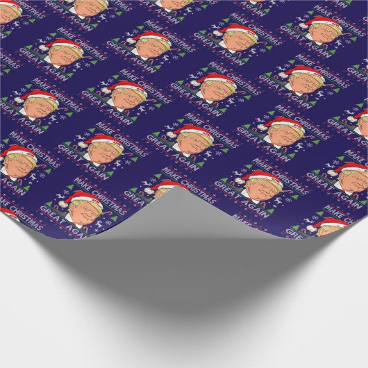 Donald Trump Kerstmis Cadeaupapier (Hoek)