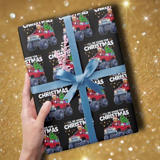 Donald Trump Kerstmis | Ik zal thuis zijn voor Ker Cadeaupapier