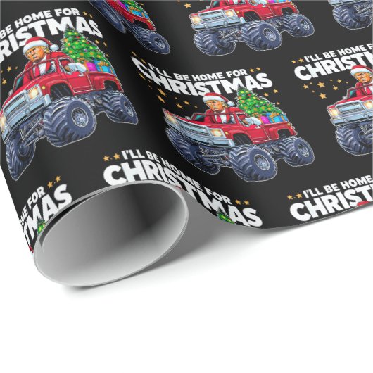 Donald Trump Kerstmis | Ik zal thuis zijn voor Ker Cadeaupapier (Rol Hoek)