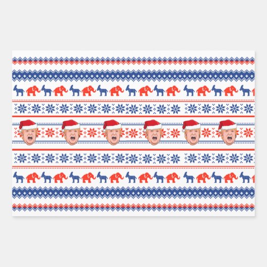 DONALD TRUMP Kerstmis Inpakpapier Vel (Voorkant 2)