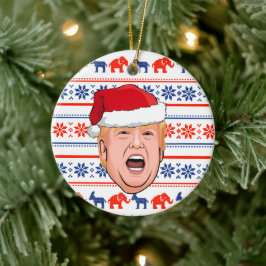 DONALD TRUMP Kerstmis Keramisch Ornament