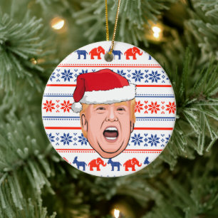 DONALD TRUMP Kerstmis Keramisch Ornament