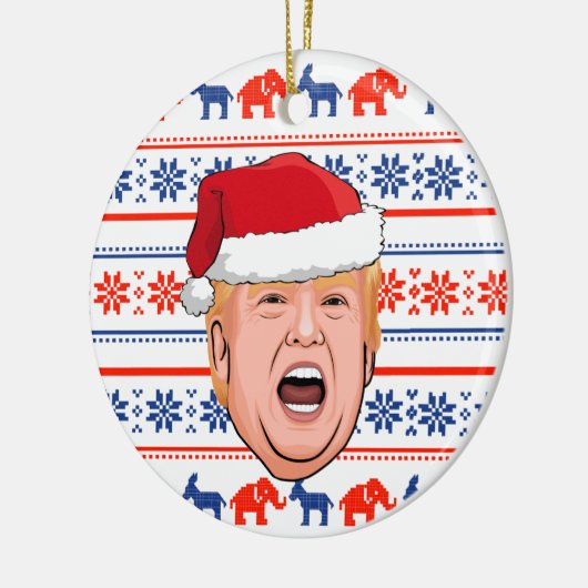 DONALD TRUMP Kerstmis Keramisch Ornament (Links)