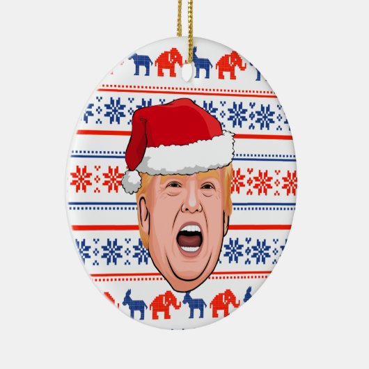 DONALD TRUMP Kerstmis Keramisch Ornament (Rechts)