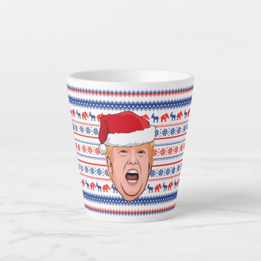 DONALD TRUMP Kerstmis Latte Mok (Voorkant)
