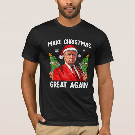 Donald Trump Kerstmis MAGA 2024 T-shirt (Voorkant)