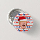 DONALD TRUMP Kerstmis Ronde Button 3,2 Cm (Voorkant /achterkant)