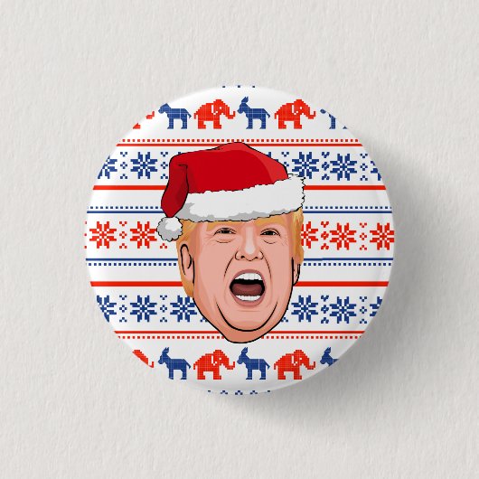 DONALD TRUMP Kerstmis Ronde Button 3,2 Cm (Voorkant)