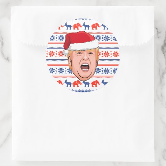 DONALD TRUMP Kerstmis Ronde Sticker (Tas)