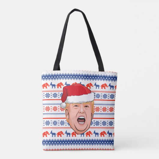 DONALD TRUMP Kerstmis Tote Bag (Achterkant)