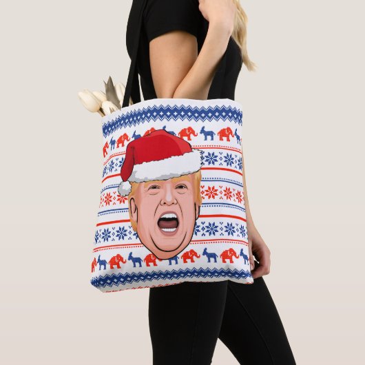 DONALD TRUMP Kerstmis Tote Bag (Dichtbij)