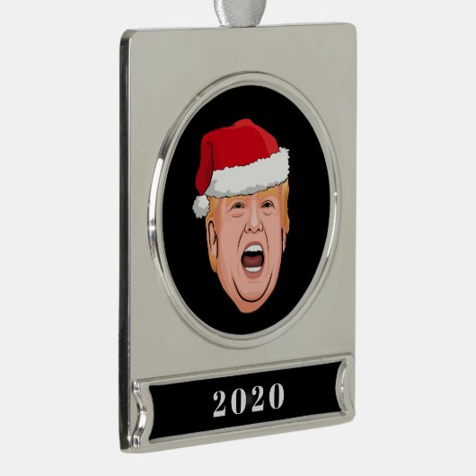 DONALD TRUMP Kerstmis Verzilverd Banner Ornament (Rechts)