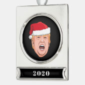 DONALD TRUMP Kerstmis Verzilverd Banner Ornament (Links)