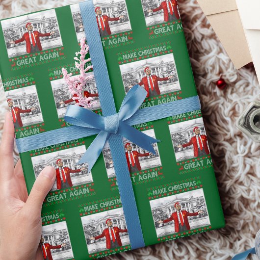 Donald Trump kerstmuts Maak Kerstmis Groot Again Cadeaupapier