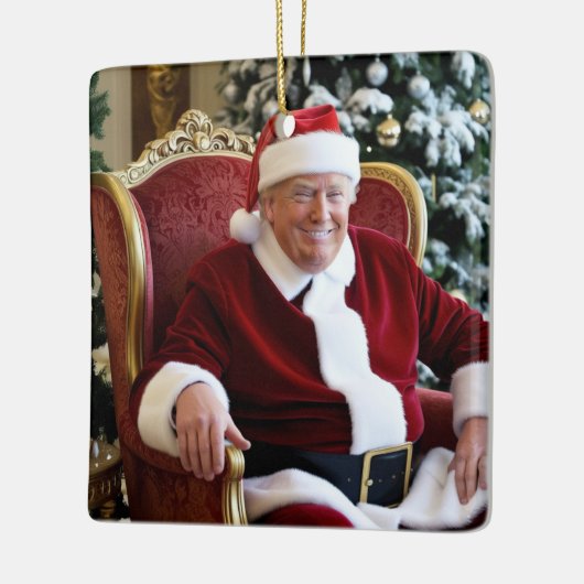 Donald Trump Kerstversiering Keramisch Ornament (Links)