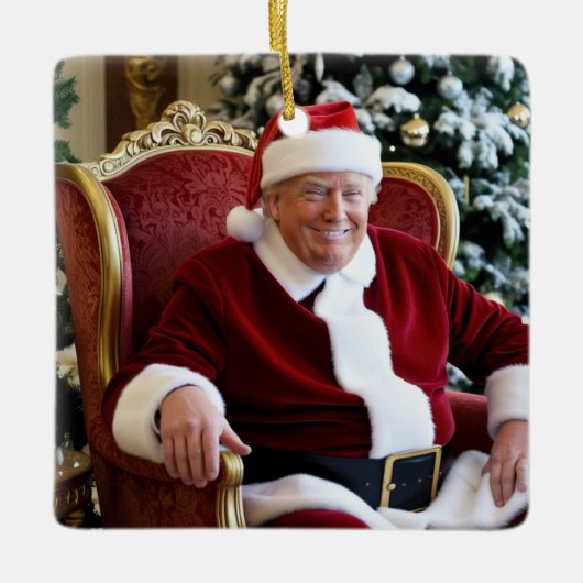 Donald Trump Kerstversiering Keramisch Ornament (Voorkant)