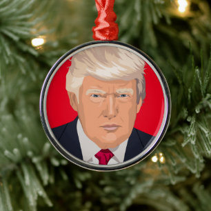 DONALD TRUMP KERSTVERSIERING METALEN ORNAMENT