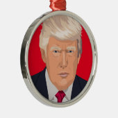 DONALD TRUMP KERSTVERSIERING METALEN ORNAMENT (Rechts)
