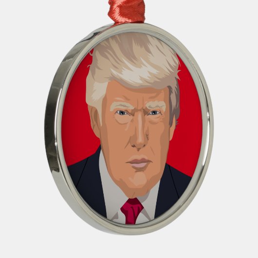 DONALD TRUMP KERSTVERSIERING METALEN ORNAMENT (Rechts)