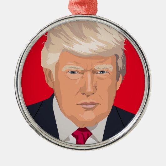 DONALD TRUMP KERSTVERSIERING METALEN ORNAMENT (Voorkant)