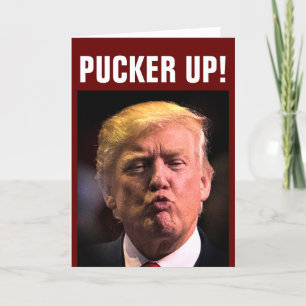 DONALD TRUMP KISS BIRTHDAY CARDS FUNNY BEDANKKAART