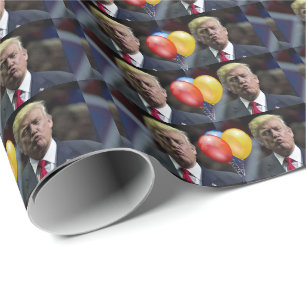 DONALD TRUMP KISS BIRTHDAY Wrapping Paper Cadeaupapier
