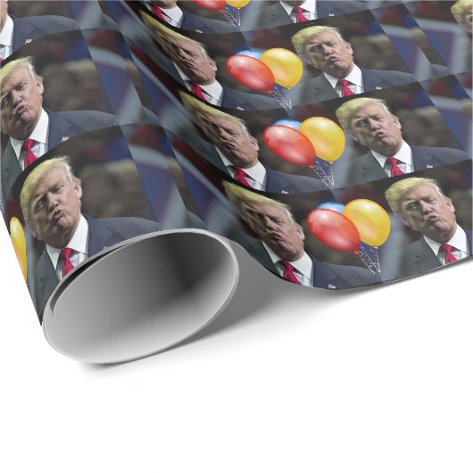 DONALD TRUMP KISS BIRTHDAY Wrapping Paper Cadeaupapier (Rol Hoek)