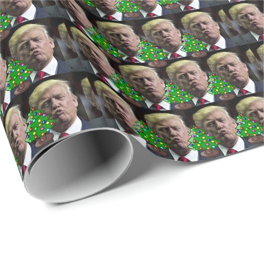 DONALD TRUMP KISS CHRISTMAS FUNNY WRAPPING PAPER CADEAUPAPIER (Rol Hoek)