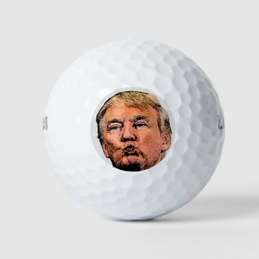 DONALD TRUMP KISS GOLF BALLS CHRISTMAS GIFT GOLFBALLEN (Voorkant)