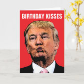 DONALD TRUMP KISS VERJAARDAGSKAARTEN KAART (Gele Bloem)