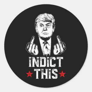 Donald Trump klaagt deze politieke arrestatie aan Ronde Sticker