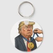 Donald Trump krijgt Nobelprijs voor de Vrede Sleutelhanger (Voorkant)