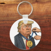 Donald Trump krijgt Nobelprijs voor de Vrede Sleutelhanger (Voorkant)