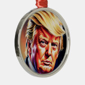 DONALD TRUMP KUNST KERSTVERSIERING METALEN ORNAMENT (Rechts)