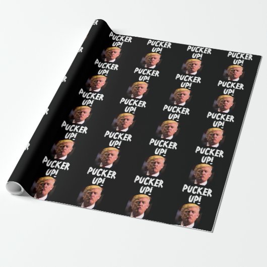 DONALD TRUMP KUS FUNNY CADEAUPAPIER (Uitgerold)