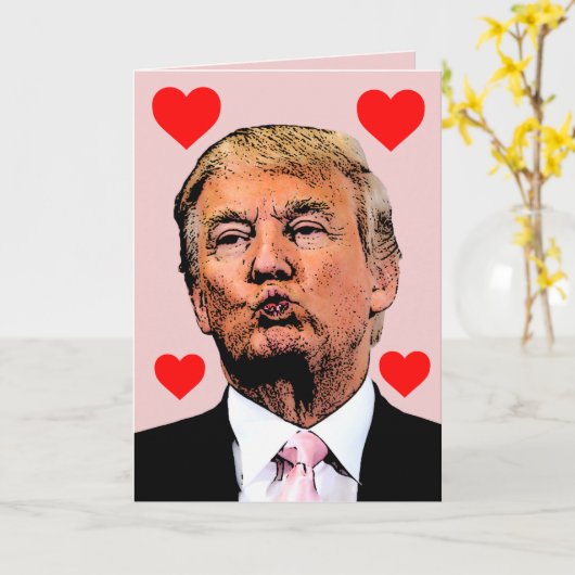 DONALD TRUMP KUS GRAPPIGE MOEDERDAG KAARTEN (Gele Bloem)