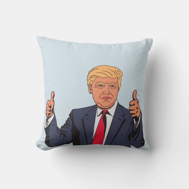 DONALD TRUMP-Kussens, duimbreed omhoog Kussen (Voorkant)