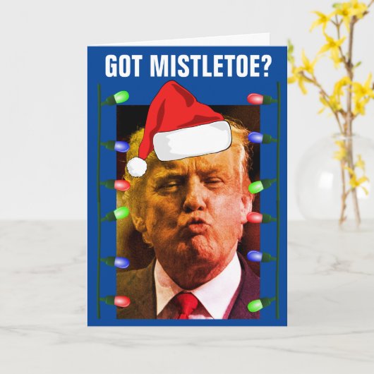 DONALD TRUMP KUST GRAPPIGE KERSTKAARTEN KAART (Gele Bloem)