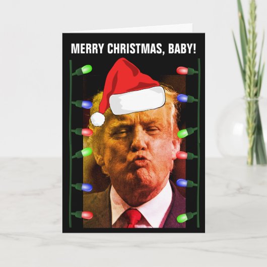 DONALD TRUMP KUST KERSTKAARTEN KAART (Voorkant)