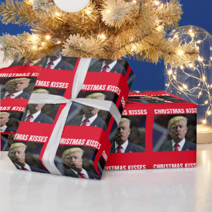 DONALD TRUMP KUST KERSTKUS KUSSENPAKPAPIER CADEAUPAPIER
