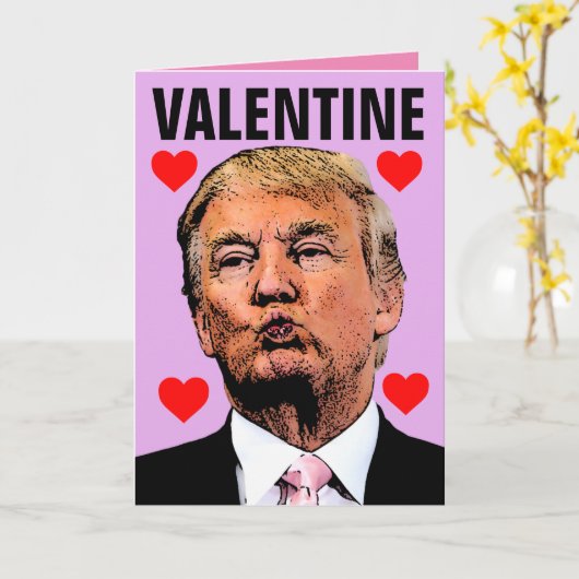 DONALD TRUMP KUST VALENTIJNSDAG KAARTEN (Gele Bloem)