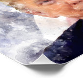 Donald Trump lachend met Amerikaanse vlag Foto Afdruk (Hoek)