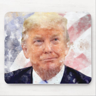 Donald Trump lachend met Amerikaanse vlag Muismat