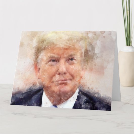 Donald Trump lachende portret waterverf Bedankkaart (Voorkant)