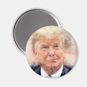 Donald Trump lachende portret waterverf Magneet (Voorkant / Achterkant)